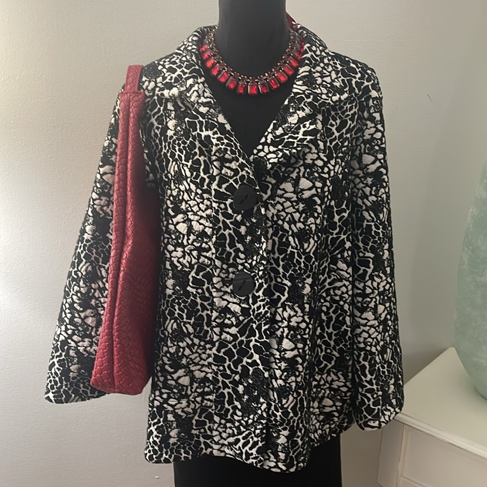 Habitat Black and Cream Blazer/Jacket